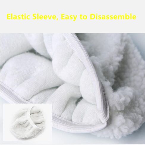 Car Polishing Bonnet Pads, 5PCS Lamb Wool Polishing Buffing Pad Wool Bonnet Pad, Car Polisher Pad Applicator Pad Buffling Car Buffer Waxer for Car Care-White (9-10Inch) in Saudi Arabia