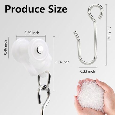 Ceiling Curtain Track Roller Hooks-Room Divider, Durable Stainless Steel Curtain Hooks with Dual Wheel,RV (15 Pack) in Saudi Arabia