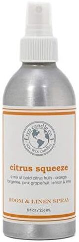 Eco Candle Co. Room & Linen Spray, Vanilla Grapefruit, 8 oz. - Scents Of Vanilla & Pink Grapefruit - Recycled Aluminum Bottle, No Propellents, Pump Top, All Natural Ingredients in Kuwait