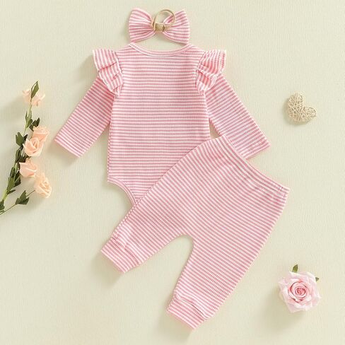 Aunties Bestie Baby Girl Clothes Aunt Saying Letter Embroidery Ruffle Romper Leopard Pant Headband 3Pcs Summer Outfit in Saudi Arabia