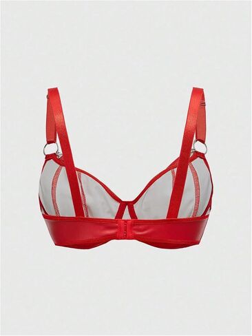 SweatyRocks Women's Grunge Punk Leather Bra Cut Out Push Up Underwire Bras in Kuwait