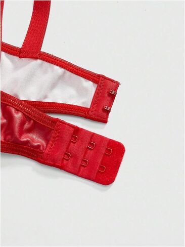 SweatyRocks Women's Grunge Punk Leather Bra Cut Out Push Up Underwire Bras in Kuwait