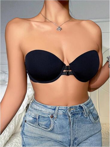 حمالة صدر نسائية من SweatyRocks بدون حمالات وإغلاق أمامي ومبطنة بسلك سفلي in Kuwait