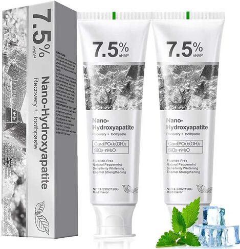Hydroxyapatite Toothpastes for Enamel Protection and Tooth Strengthening, Gentle Mint, Safe for Sensitive Teeth, Daily Oral Care for Fresh Breath & Oral Health (2) in Saudi Arabia
