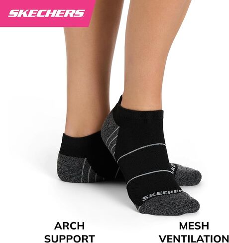 Skechers womens 8-pack Work Collection Low Cut Socks, Extended Cushion & Mesh Ventilation in Saudi Arabia