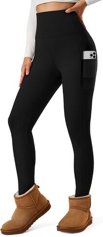 Blue Breath Fleece Lined Leggings Women-Tummy Control High Waisted Workout Thermal Warm Soft Yoga Pants in Saudi Arabia