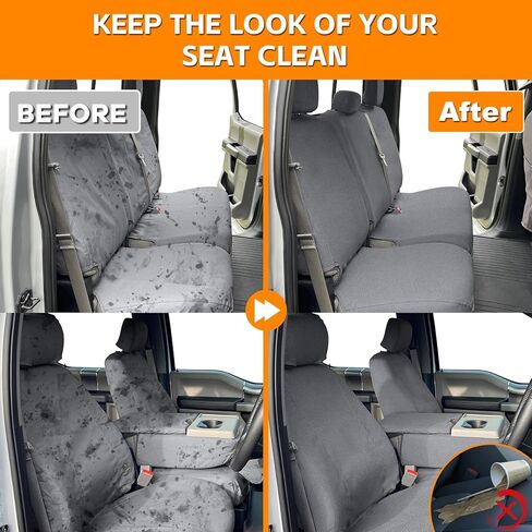 Truck Seat Cover Compatible with 2015-2019 Ford F150 2016-2019 F250-F550 Front 40/20/40 with Opening Armrest, Knitted Fabric Heavy Duty in Saudi Arabia