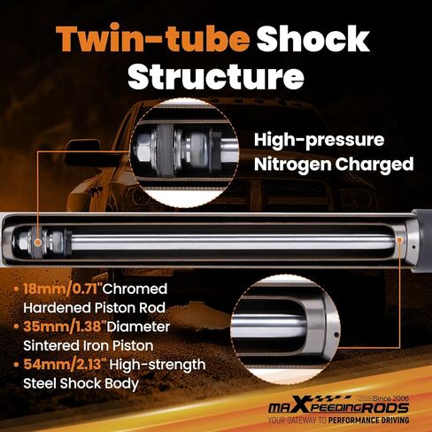 maXpeedingrods 2.5-4.5" Rear Shock Absorbers for Ford F-250 F-350 Super Duty 4WD 1999-2016, G1 Version in Saudi Arabia