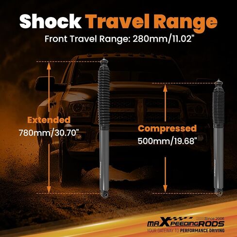 maXpeedingrods 2.5-4.5" Rear Shock Absorbers for Ford F-250 F-350 Super Duty 4WD 1999-2016, G1 Version in Saudi Arabia
