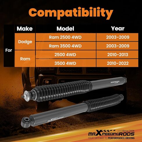 maXpeedingrods 2.5-4.5" Rear Shock Absorbers for Ford F-250 F-350 Super Duty 4WD 1999-2016, G1 Version in Saudi Arabia