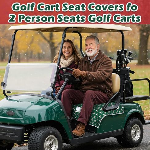 2 Pack Golf Cart Seat Covers for Women Universal Golf Cart Seat Towel Blanket with 2 Large Front Pockets & Nonskid Bottom Sport Accessories for Women 2 Person Seats in Kuwait