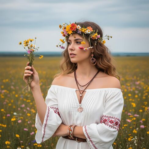 Misdary 3 Pcs Rustic Western Jewelry for Women Cowgirl Jewelry Set Turquoise Necklace Earrings Cuff Bangle Bohemian Bracelet for Women in Saudi Arabia