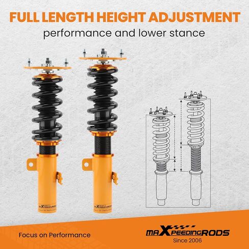 maXpeedingrods Coilovers for Toyota Corolla E90 1987-1992, E100 1991-1998, E110 1995-2002, AE92 1987-1991, AE101 1992-1998, AE111 1988-2002, Height Adjustable Coilovers Suspension Lowering Kits Red in Saudi Arabia