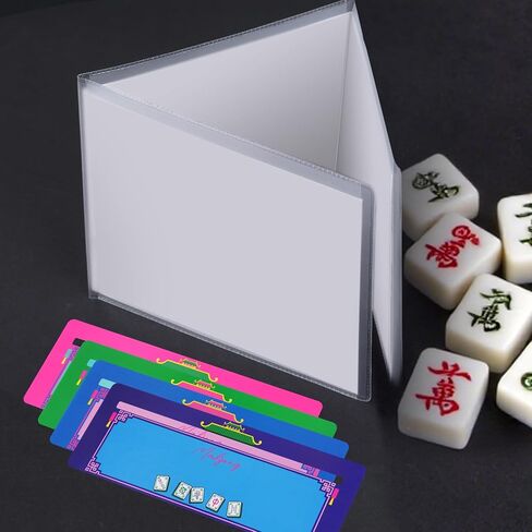 8pcs 2025 مجموعة ملحقات بطاقة Mahjong ، تشمل 4pc بطاقة Mahjong و 4pc mahjong line finder ، حامل حامي بطاقة Mahjong الشفافة ودليل قارئ خط Mahjong الملون in Kuwait