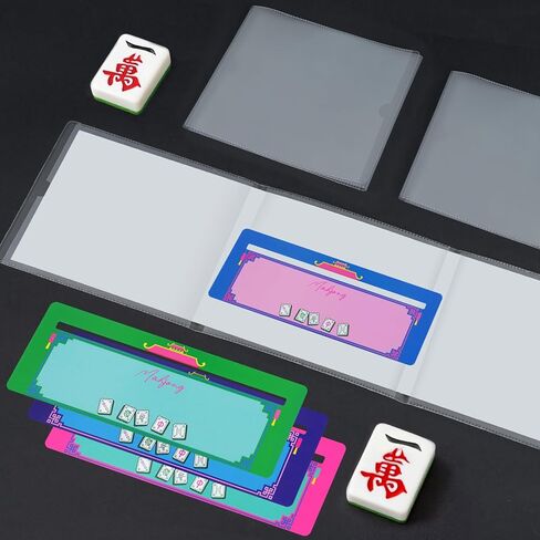 8pcs 2025 مجموعة ملحقات بطاقة Mahjong ، تشمل 4pc بطاقة Mahjong و 4pc mahjong line finder ، حامل حامي بطاقة Mahjong الشفافة ودليل قارئ خط Mahjong الملون in Kuwait
