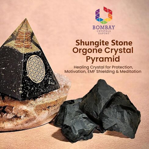 BOMBAY Crystals Orgone Pyramid of Success, Rainbow Moonstone Orgonite Pyramid is Healing Crystals for Success, Anti-stress& Strength and Orgonite Pyramid help in Healing Meditation in Kuwait
