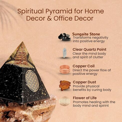 BOMBAY Crystals Orgone Pyramid of Success, Rainbow Moonstone Orgonite Pyramid is Healing Crystals for Success, Anti-stress& Strength and Orgonite Pyramid help in Healing Meditation in Kuwait