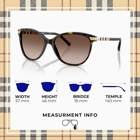 BURBERRY BE4216 نظارة شمسية من الأسيتات على شكل عين القطة مع طقم نظارات فاخر in Saudi Arabia