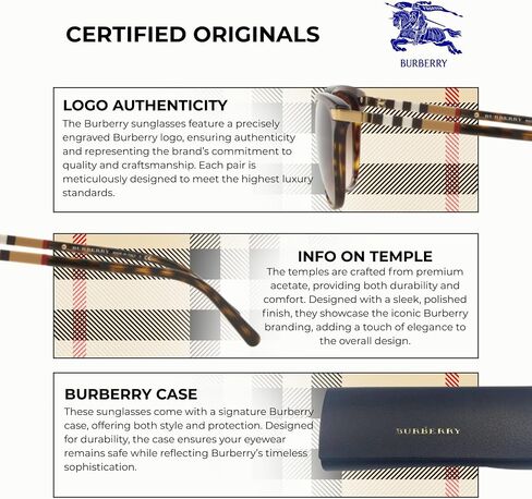 BURBERRY BE4216 نظارة شمسية من الأسيتات على شكل عين القطة مع طقم نظارات فاخر in Saudi Arabia