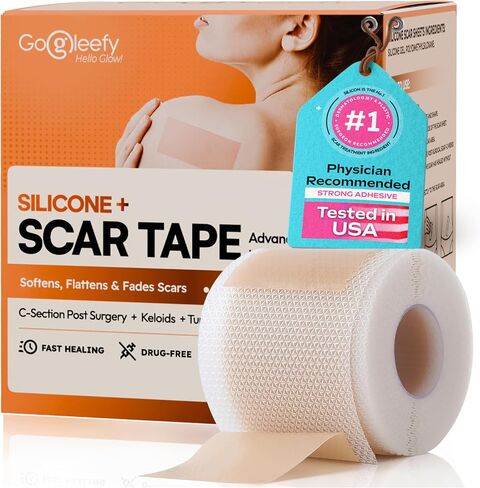 Silicone Scar Sheets Roll – Advanced Medical Grade Silicone Scar Tape for Surgical Scars, C Section, Keloids & Tummy Tuck – Reusable, Cut-to-Fit Scar Removal Strips 1.6"x60"/120" in Saudi Arabia