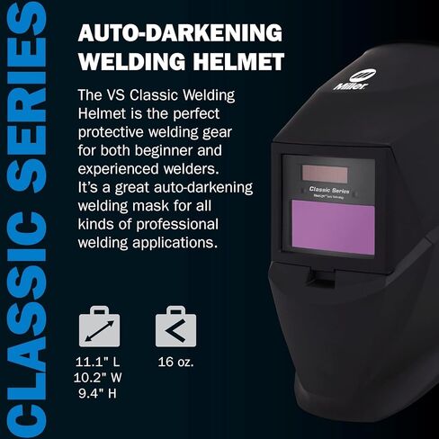 Miller 288519 Classic Series Auto Darkening Welled with Clearlight Lens ، Metal Matrix in Kuwait