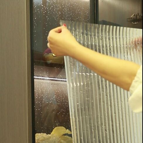 Reeded Privacy Window Film, Frosted Glass Vinyl, 3D Decorative Window Decals Non Adhesive for Bathroom, Living Room（23.62inX118.11in） in Saudi Arabia