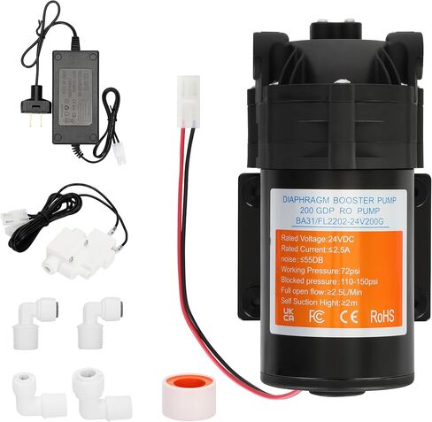2025 Upgraded Betollo 6800 Booster Pump Kit, Suitable for Household Reverse Osmosis Water Filtration System Standards or Manifolds up to 100 GPD,Bring a High-Voltage Switch in Saudi Arabia