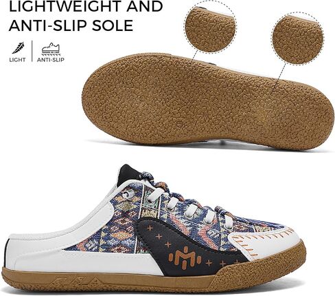 تنزلق اللوحات غير الرسمية للسيدات على أحذية رياضية - أحذية المشي على الطراز العرقي المطرز على الطراز العرقي in Kuwait