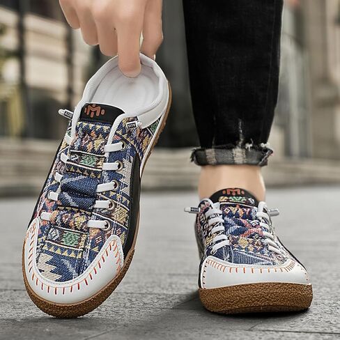 تنزلق اللوحات غير الرسمية للسيدات على أحذية رياضية - أحذية المشي على الطراز العرقي المطرز على الطراز العرقي in Kuwait