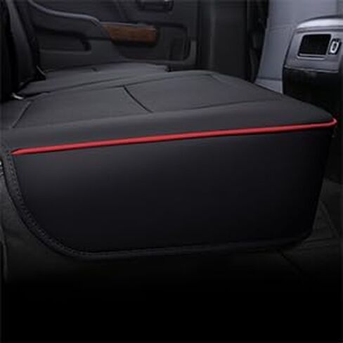 Coverado Chevy Silverado Seat Covers Full Set, Faux Leather Car Seat Covers Fit for 2014-2018 1500, 2015-2019 2500HD 3500HD Chevy Silverado GMC Sierra Crew Double Extended Cab (Black) in Saudi Arabia
