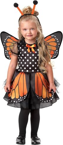 Little Girl Monarch Butterfly Costume and Wings for Halloween, For 2T-4T Toddler in Kuwait