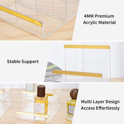 حوامل عرض المحفظة، 2 حزمة من 4 طبقات من حامل المحفظة الأكريليك، حامل عرض لحقيبة اليد بمسافات 2 بوصة، منظم محفظة بسمك 4 مم لبائع التجزئة للنظارات الشمسية in Kuwait