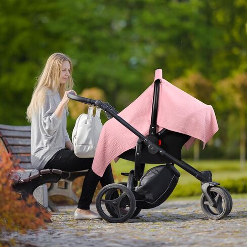 【تصميم Ugrade】 غطاء مقعد السيارة للسيارات للأطفال-جيوب جانبية مزدوجة لأساسيات الأطفال ، مظلة للرضع مع نافذة شبكية قابلة للتنفس ، خفيفة الوزن ومستعدة في الصيف ، أخضر in Kuwait