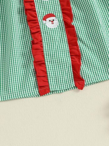 Toddler Baby Girl Christmas Outfit Doll Collar Smocked Dress Christmas Tree Embroidery Dresses Cute Holiday Clothes in Saudi Arabia