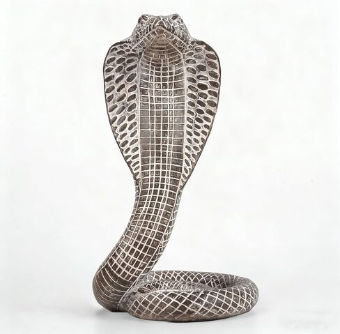 Mingzhang Realistic Cobra Snake Resin Statue - Snake Figurine for Home, Indoor/Outdoor Snake Decor for Home Office Desk, Unique Collectible Gift for Reptile & Snake Lovers in Saudi Arabia