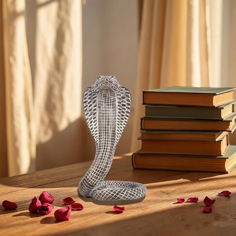 Mingzhang Realistic Cobra Snake Resin Statue - Snake Figurine for Home, Indoor/Outdoor Snake Decor for Home Office Desk, Unique Collectible Gift for Reptile & Snake Lovers in Saudi Arabia