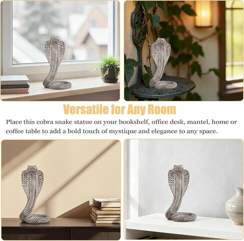 Mingzhang Realistic Cobra Snake Resin Statue - Snake Figurine for Home, Indoor/Outdoor Snake Decor for Home Office Desk, Unique Collectible Gift for Reptile & Snake Lovers in Saudi Arabia