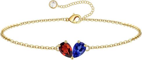 Turandoss Gold Birthstone Bracelets for Women Trendy - 14K Dainty Gold Plated Bracelets for Women, Birthstone Bracelet for Her Mom Best Friend Girls Bridesmaid Jewelry Gifts in Saudi Arabia