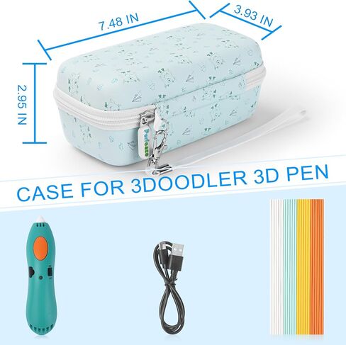 قضية صلبة محمولة متوافقة مع 3Doodler Start+ Essentials (2024) مجموعة القلم ثلاثية الأبعاد ، حالة حامل منظم التخزين للقلم ثلاثي الأبعاد والكابل in Kuwait