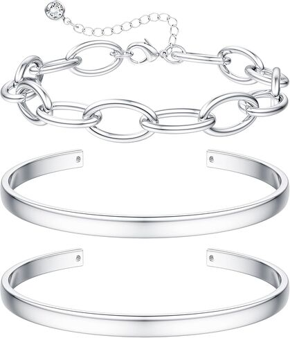 TEN MIRO 16k Chunky Gold Bangle Cuff Bracelets for Women Trendy, Sweatproof Bangle Bracelet Non Tarnish Gold Plated Cuff Bracelets for Women in Kuwait