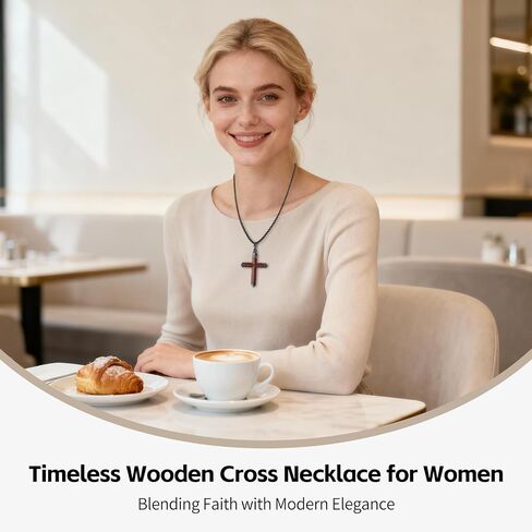 Wooden Cross Necklace for Men,Black Stainless Steel Christian Wood Crucifix Pendan,Natural Rosewood, ABCDFGHIJ in Saudi Arabia