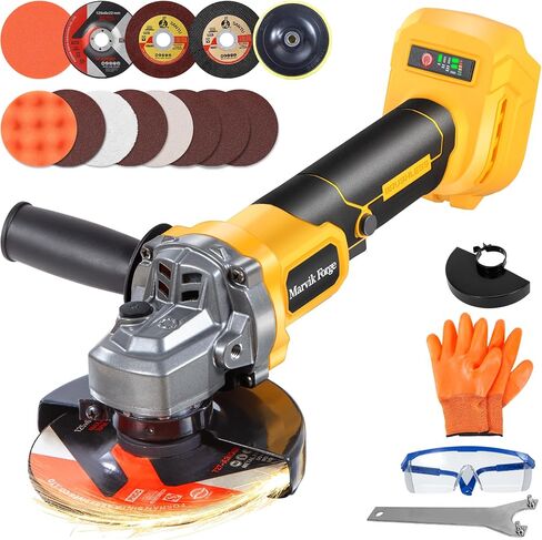 Cordless Angle Grinder Compatible with Makita 18V Battery (Not Included), Brushless motor, Lock-On Switch, 4-1/2" Blade, 3 Variable Speeds up to 7000 RPM, for Cutting, Grinding, Polishing in Saudi Arabia