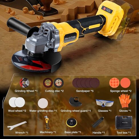 Cordless Angle Grinder Compatible with Makita 18V Battery (Not Included), Brushless motor, Lock-On Switch, 4-1/2" Blade, 3 Variable Speeds up to 7000 RPM, for Cutting, Grinding, Polishing in Saudi Arabia