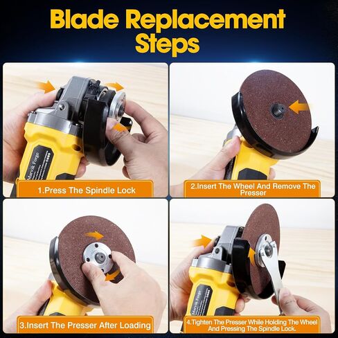 Cordless Angle Grinder Compatible with Makita 18V Battery (Not Included), Brushless motor, Lock-On Switch, 4-1/2" Blade, 3 Variable Speeds up to 7000 RPM, for Cutting, Grinding, Polishing in Saudi Arabia