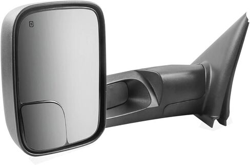 Heated Towing Side View Mirrors for Dodge Ram 2500/3500/1500, Pair, Power, Flip-Up, Manual-Folding, Textured Black, Convex Glass, Left & Right Front, CH1320228 in Saudi Arabia