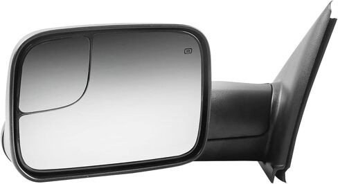 Heated Towing Side View Mirrors for Dodge Ram 2500/3500/1500, Pair, Power, Flip-Up, Manual-Folding, Textured Black, Convex Glass, Left & Right Front, CH1320228 in Saudi Arabia