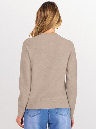 ANRABESS Sweaters for Women Short Length Loose Fit Lightweight Long Sleeve Crewneck Knit Basic Sweater 2025 Fall Outfits in Saudi Arabia