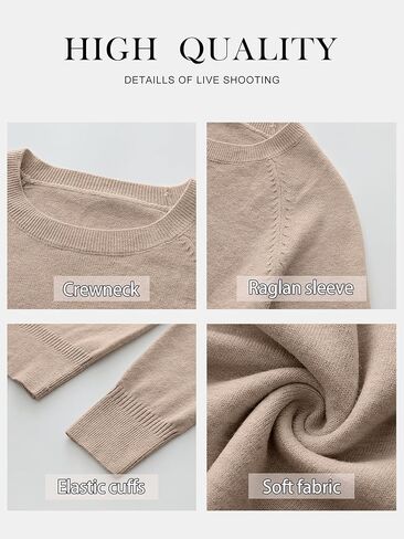 ANRABESS Sweaters for Women Short Length Loose Fit Lightweight Long Sleeve Crewneck Knit Basic Sweater 2025 Fall Outfits in Saudi Arabia