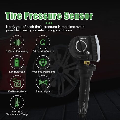 مجموعة أجهزة استشعار TPMS مكونة من 4 قطع تناسب Toyota 4 Runner 2003-2017 ولسلسلة Lexus CT 2011-2017 ولPontiac Vibe 2008-2010 ولScion iQ 2012-2015 مستشعرات الإطارات GM 315Mhz، استبدل PMV107J 4260733011 in Saudi Arabia