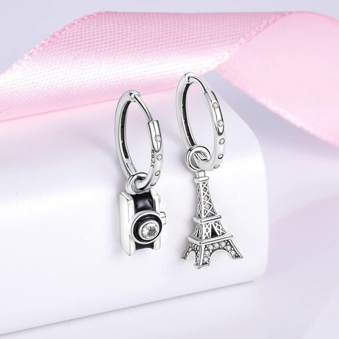 925 Sterling Silver Dangle Earrings for Women, Small and Large Hypoallergenic Hoop Earrings Trendy huggie Earrings Drop Jewelry Gifts for Sensitive Ears in Saudi Arabia